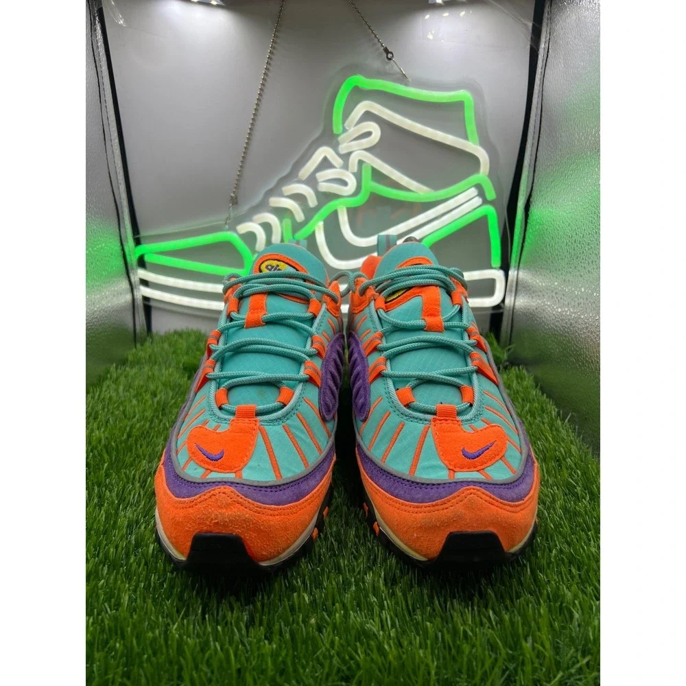 Nike Air Max 98 QS‎ Size 8 Mens Cone Tour Yellow-Hyper Grape 924462-800